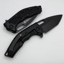 Heretic Knives Medusa Manual Black Aluminum Frame Lock w/ Grip Inlays & DLC MagnaCut H009-6A-T