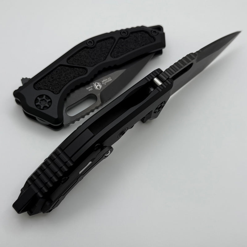 Heretic Knives Medusa Manual Black Aluminum Frame Lock w/ Grip Inlays & DLC MagnaCut H009-6A-T