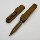 Microtech UTX-85 Gen IV w/ Cerakote Tan Handle & Tan Full Serrated D/E M390MK 12324-3CTA