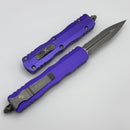 Microtech Dirac D/E Apocalyptic Part Serrated w/ Purple Handles 225-11APPU