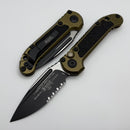 Microtech Knives LUDT Gen III Black Partial Serrated S/E w/ OD Green Handle 1135-2OD