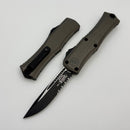 Microtech Knives Mini Hera Black Tactical Part Serrated S/E M390MK w/ Natural Clear Handle 1703M-2NC