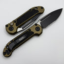 Microtech Knives LUDT Gen III Black Partial Serrated S/E w/ OD Green Handle 1135-2OD