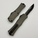 Microtech Knives Mini Hera Black Tactical Part Serrated S/E M390MK w/ Natural Clear Handle 1703M-2NC
