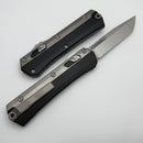 Microtech Glykon Stonewash Standard Tanto Full Serrated w/ Bead Blast Overlay 185-12
