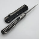 Microtech Glykon Stonewash Standard Tanto Full Serrated w/ Bead Blast Overlay 185-12