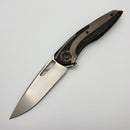 Pre-Owned Custom Knife Factory Sukhoi-4 Titanium & Milled Carbon Fiber w/ ZircuTi Pivot Collars/Clip & M398
