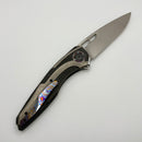 Pre-Owned Custom Knife Factory Sukhoi-4 Titanium & Milled Carbon Fiber w/ ZircuTi Pivot Collars/Clip & M398
