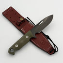Medford 1881 Knifeworks STA Sniper w/ OD Green G10 Handles & Double Black Oxide 1095CV Fixed Blade