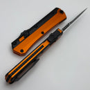 Microtech Glykon Orange Handle w/ Black Part Serrated Bayonet M390MK 184-2OR