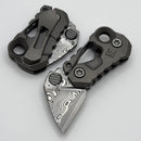 Custom Knife Factory Kek Stonewash Slipjoint w/ Titanium Handles & Damasteel Non-Locking