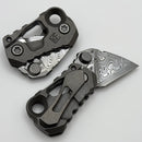 Custom Knife Factory Kek Stonewash Slipjoint w/ Titanium Handles & Damasteel Non-Locking