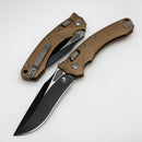 Microtech Amphibian RAM LOK Brown Fluted Aluminum & Black M390MK 137RL-1FLBN