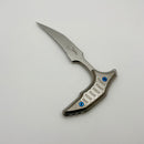 Microtech & Bastinelli Bee Marfione Select Stonewash Full Serrated w/ Stonewash Handles & Blue Hardware 218-12MS3