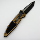 Microtech Socom Elite Auto T/E Black Full Serrated w/ Tan Handles 161A-3TA
