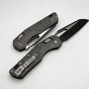 Microtech Knives MSI RAM LOK Natural Clear Aluminum Frag Handles & Full Serrated Two Tone Black M390MK 210-3FRNC