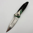 Discontinued Custom Anodized Teal and Antique Bronze Microtech Knives Socom Bravo Mini Spear Point Hand Satin w/ Ti Pivot Collars & Carbon Fiber Scales 262M-4CFTI
