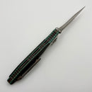 Discontinued Custom Anodized Teal and Antique Bronze Microtech Knives Socom Bravo Mini Spear Point Hand Satin w/ Ti Pivot Collars & Carbon Fiber Scales 262M-4CFTI