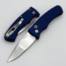 Pro-Tech Duke Custom Blue Aluminum Handle & Polished Mike Irie Compound Ground 154CM Blade 2025 Custom 004