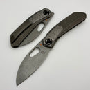 Poikilo Blade Vulpex Crab S2 Dark Stonewash Titanium Handles w/ Crystal Ti Accents & Dark Stonewash M398