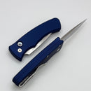 Pro-Tech Duke Custom Blue Aluminum Handle & Polished Mike Irie Compound Ground 154CM Blade 2025 Custom 004