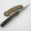 Shirogorov Quantium Ursus w/ Beige G10/Titanium Handle & 3.74" Stonewash Cromax PM