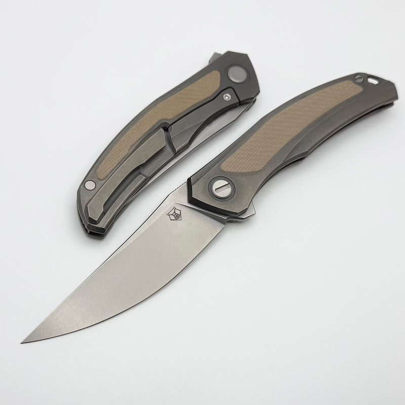Shirogorov Quantum Ursus w/ Beige G10 Inlaid Titanium Handle & 3.74
