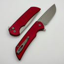Pro-Tech Mordax Red Aluminum Handle & Stonewash 20CV MX101-RED 20CV