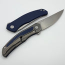 Shirogorov Quantium Ursus w/ Dark Blue G10/Titanium Handle & 3.74" Stonewash Cromax PM