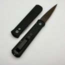 Pro-Tech Godfather Black Handle w/ Blasted Hardware & Smoky Grey 154-CM Blade 921-SG