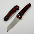 Pro-Tech Malibu Del Fuego Handle & Stonewash MagnaCut Reverse Tanto w/ Black Lip Pearl Button 5401-DF