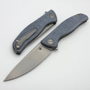 Shirogorov F95 Ursus w/ Blue Micarta Handle & 3.74" Stonewash Elmax