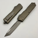 Microtech Scarab 2 Gen 3 Executive w/ Natural Clear Handle & Tanto Apocalyptic Full Serrated Stonewash M390MK 1177-12APNC