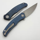 Shirogorov Q95 Ursus w/ Blue Micarta Handle & 3.74" Stonewash Elmax