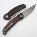 Shirogorov Q95 Ursus w/ Maroon Micarta Handle & 3.74" Stonewash Elmax