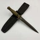 Spartan Blades Les George V-14 Dagger Black Magnacut w/ Green G-10 Grips and Black Kydex sheath SB27BKGRKYBK