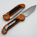 Microtech Knives LUDT Gen III Stonewash Partial Serrated Tanto w/ Orange Handle 1136-11OR