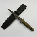 Spartan Blades Les George V-14 Dagger Black Magnacut w/ Green G-10 Grips and Black Kydex sheath SB27BKGRKYBK