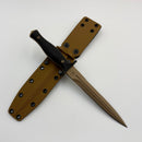 Spartan Blades Les George V-14 Dagger FDE Magnacut w/ Black G-10 Grips and Tan Kydex sheath SB27DEBKKYTN