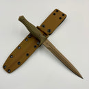Spartan Blades Les George V-14 Dagger FDE Magnacut w/ Green G-10 Grips and Tan Kydex sheath SB27DEGRKYTN