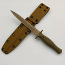 Spartan Blades Les George V-14 Dagger FDE Magnacut w/ Green G-10 Grips and Tan Kydex sheath SB27DEGRKYTN