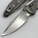 Marfione Custom Knives Socom Elite Ram-Lok w/ Titanium Slab Side Handles & Flamed Accents w/ Cracked Ice Clip Point M390MK