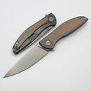 Shirogorov NeOn NL w/ Titanium Natural Canvas Micarta Inlaid Handle & 3.34" Stonewash Elmax