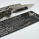 Marfione Custom Knives Socom Elite Ram-Lok w/ Titanium Slab Side Handles & Flamed Accents w/ Cracked Ice Clip Point M390MK