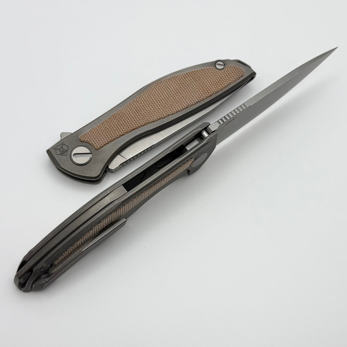 Griego M93 美品 Shirogorov NeOn NL w/ Titanium Natural Canvas Micarta Inlaid Handle &