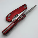 Microtech Knives MSI RAM LOK Red Fluted Aluminum & Partial Serrated Satin M390MK 210-5FLRD