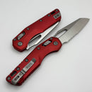 Microtech Knives MSI RAM LOK Red Fluted Aluminum & Partial Serrated Satin M390MK 210-5FLRD