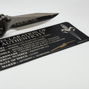 Marfione Custom Knives Socom Elite Ram-Lok w/ Titanium Textured Inlay Handles & Blue Accents w/ Cracked Ice Clip Point M390MK