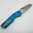 Microtech Knives MSI RAM LOK Blue Fluted Aluminum & Partial Serrated Stonewash M390MK 210-11FLBL