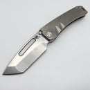 Medford Marauder Full Size Tumbled Titanium Handles w/ 0.26" Tumbled 3V Tanto